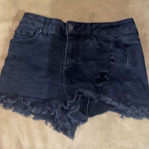 Size small black jean shorts lightly ripped